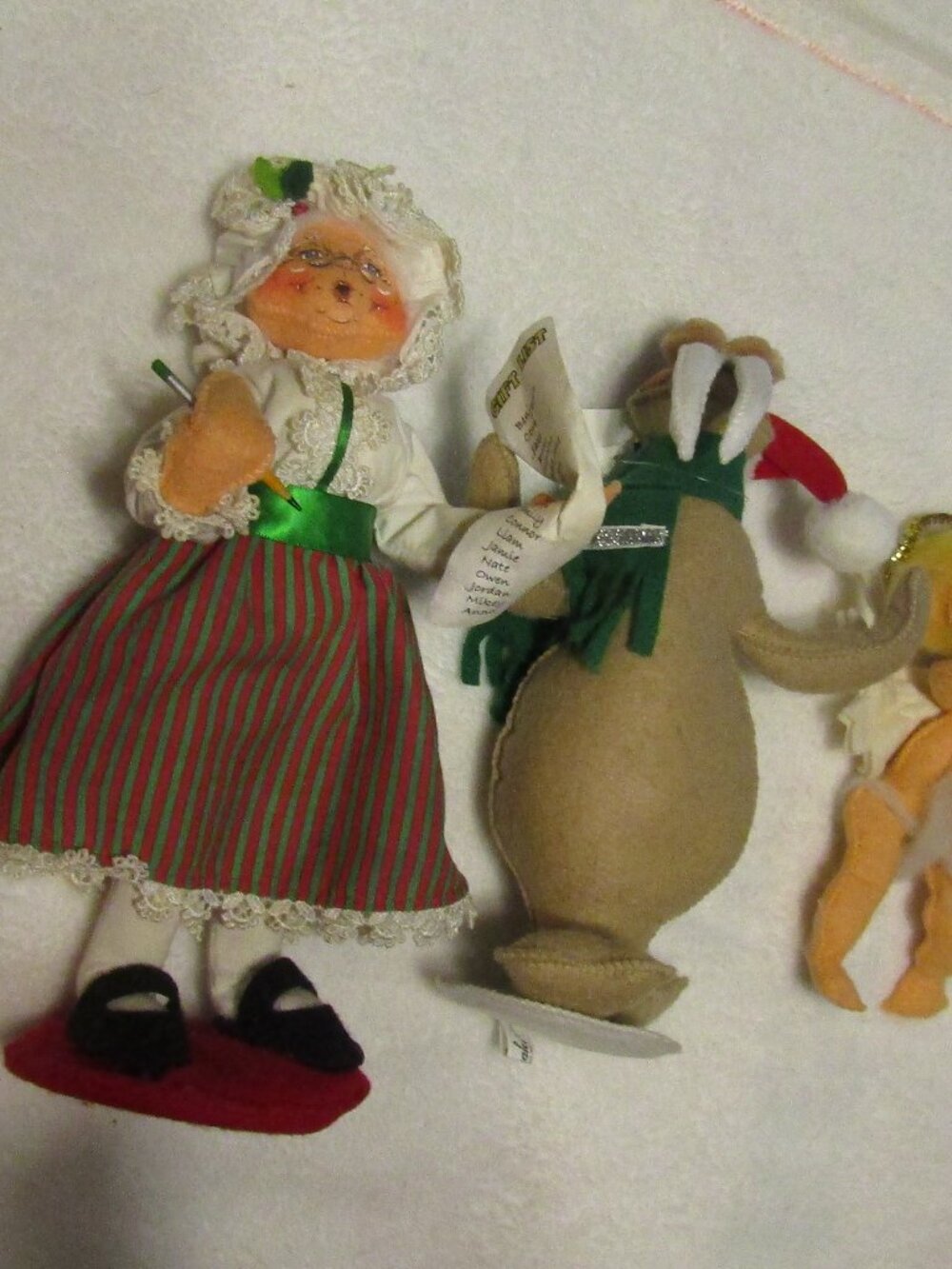 Vintage ANNALEE Lot 3 Mrs Santa + Walrus + Angel Christmas Mobilitee Decorations